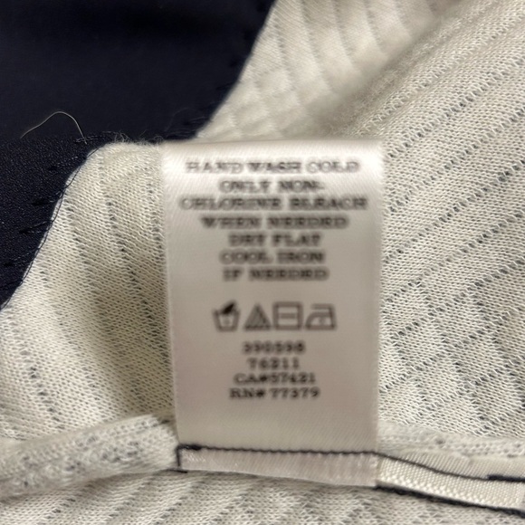 Ann Taylor Navy Blue and White Textured Blouse - Picture 5 of 6